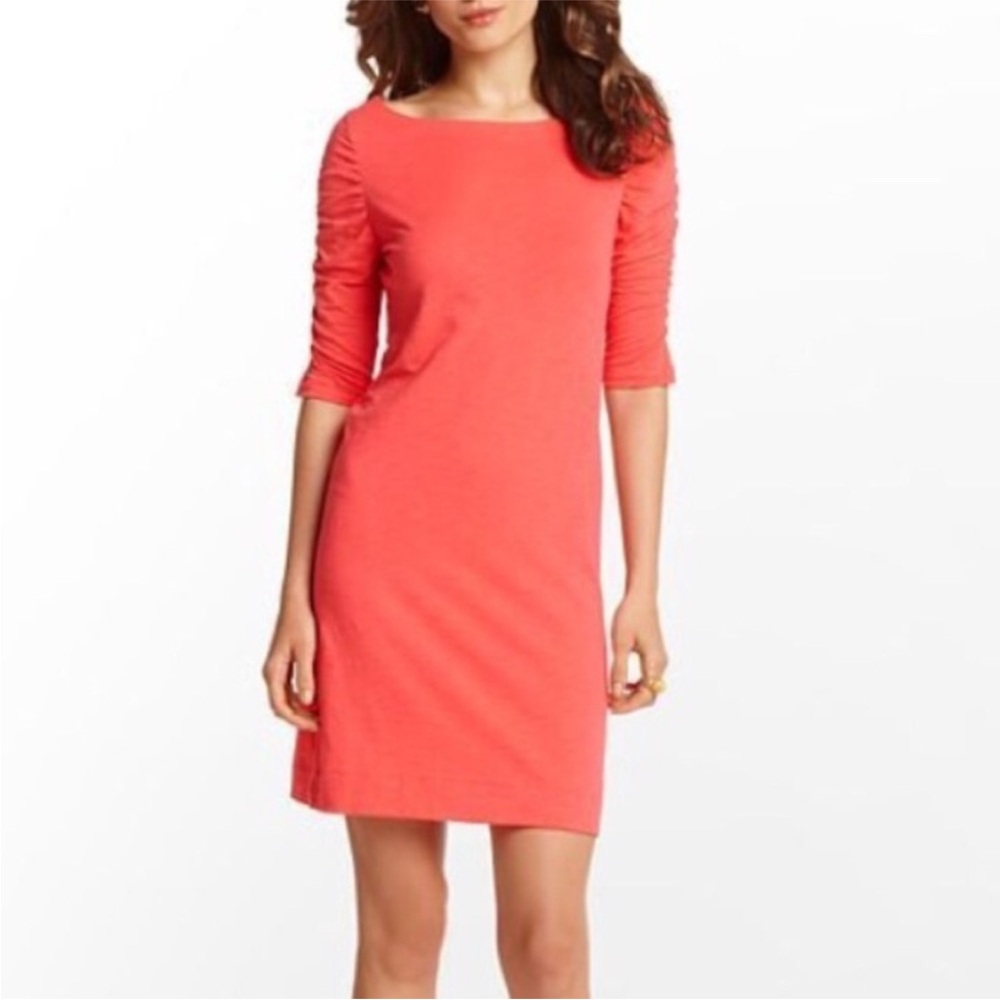 Lilly Pulitzer Kaleb Dress in Island Coral Size L 100% Pima Cotton
